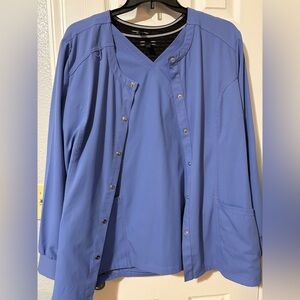Women's Elle Blue Srub Set Jacket/Top 2XL